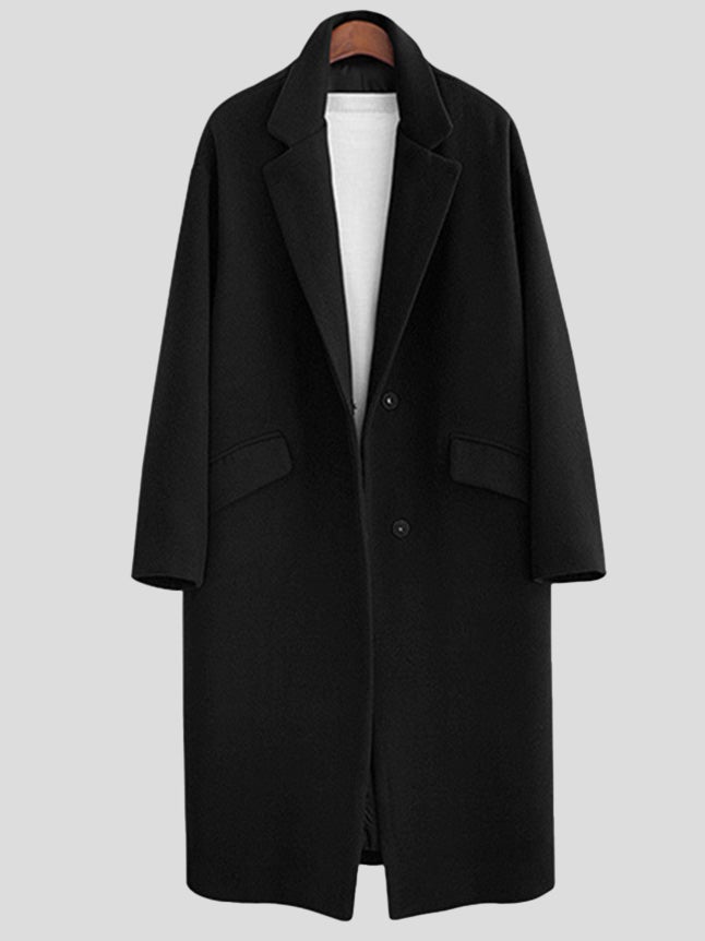 Women's Coats Lapel Pocket Straight Mid-Length Woolen Coat - Coats & Jackets - Instastyled | Online Fashion Free Shipping Clothing, Dresses, Tops, Shoes - 22/12/2021 - COA2112231369 - Coats & Jackets