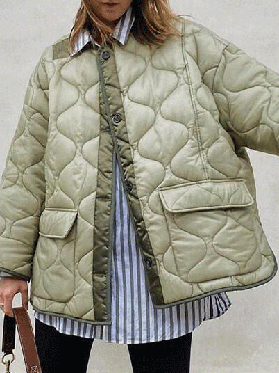 Women's Coats Loose Pocket Single-Breasted Cotton Jacket - Coats & Jackets - INS | Online Fashion Free Shipping Clothing, Dresses, Tops, Shoes - 29/09/2021 - COA2109291180 - Coats & Jackets