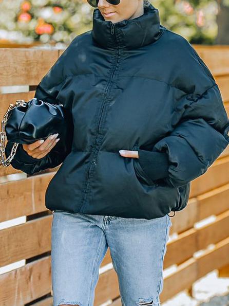 Women's Coats Loose Pocket Zipper Bread Padded Coat - Coats & Jackets - INS | Online Fashion Free Shipping Clothing, Dresses, Tops, Shoes - 18/11/2021 - COA2111181315 - Coats & Jackets