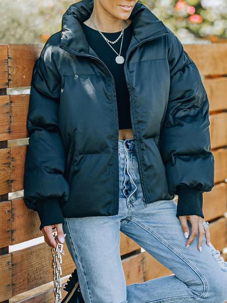 Women's Coats Loose Pocket Zipper Bread Padded Coat - Coats & Jackets - INS | Online Fashion Free Shipping Clothing, Dresses, Tops, Shoes - 18/11/2021 - COA2111181315 - Coats & Jackets