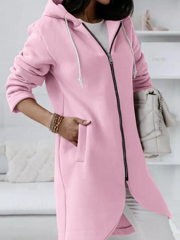 Women's Coats Personalized Zipper Pocket Hooded Long Coats - Coats & Jackets - INS | Online Fashion Free Shipping Clothing, Dresses, Tops, Shoes - 06/09/2021 - 20-30 - COA2109061133