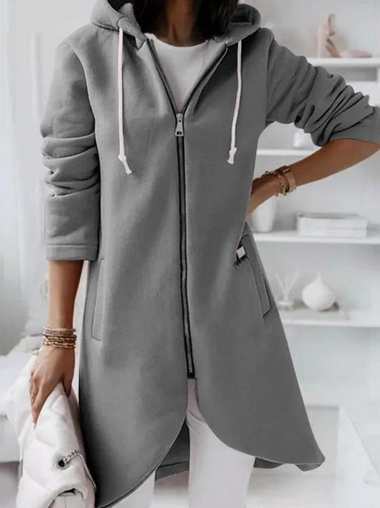 Women's Coats Personalized Zipper Pocket Hooded Long Coats - Coats & Jackets - INS | Online Fashion Free Shipping Clothing, Dresses, Tops, Shoes - 06/09/2021 - 20-30 - COA2109061133