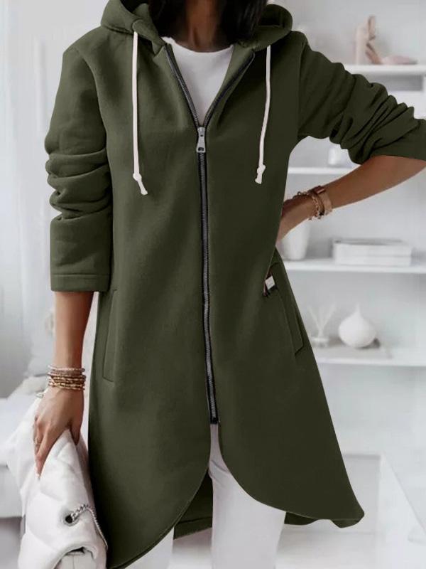 Women's Coats Personalized Zipper Pocket Hooded Long Coats - Coats & Jackets - INS | Online Fashion Free Shipping Clothing, Dresses, Tops, Shoes - 06/09/2021 - 20-30 - COA2109061133