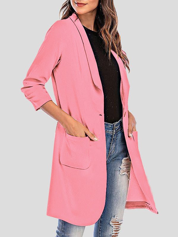Women's Coats Pocket 3/4 Sleeve Mid-Length Coat - Coats - Instastyled | Online Fashion Free Shipping Clothing, Dresses, Tops, Shoes - 0120GSM - 23/11/2021 - 230105lowclickselect2new