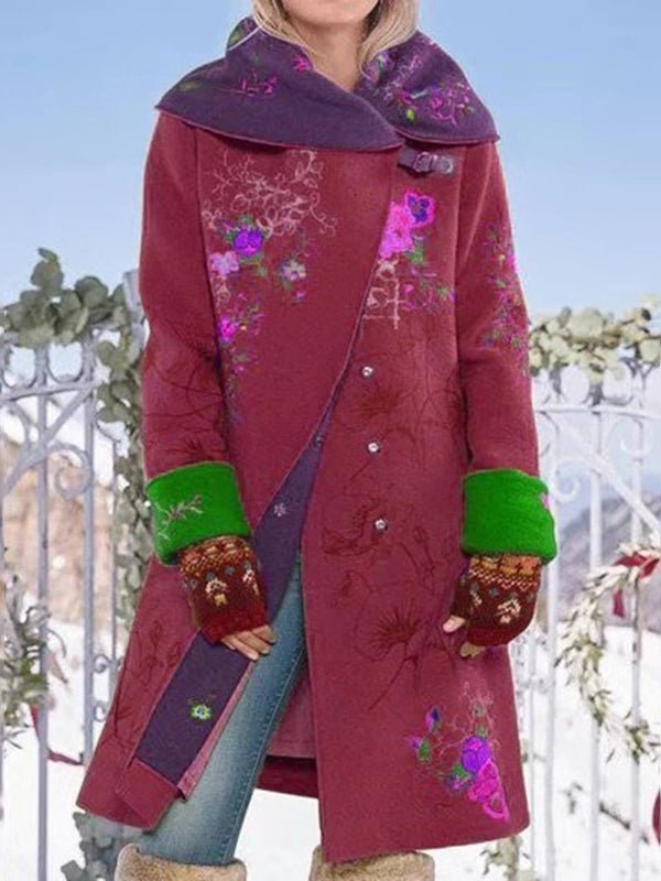 Women's Coats Printed Top Woolen Medium Long Sleeved Coat - Coats - Instastyled | Online Fashion Free Shipping Clothing, Dresses, Tops, Shoes - 30/12/2022 - COA221230002 - Coats