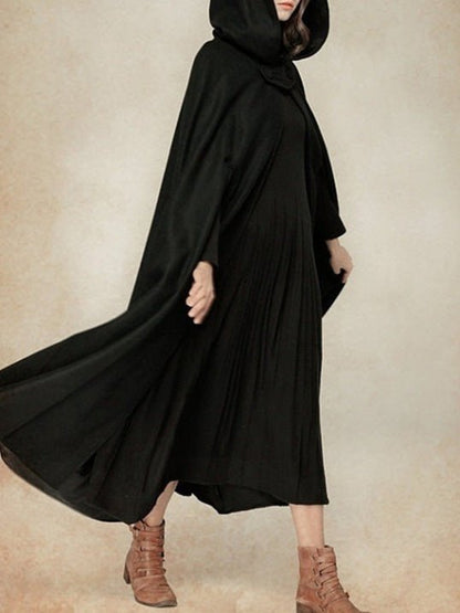 Women's Coats Solid Cape Hooded Woolen Coat - Coats - Instastyled | Online Fashion Free Shipping Clothing, Dresses, Tops, Shoes - 21/09/2022 - COA2209211429 - Coats