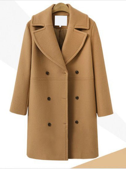 Women's Coats Solid Double-Breasted Mid-Length Wool Coat - Coats - Instastyled | Online Fashion Free Shipping Clothing, Dresses, Tops, Shoes - 26/09/2022 - COA2209261438 - Coats
