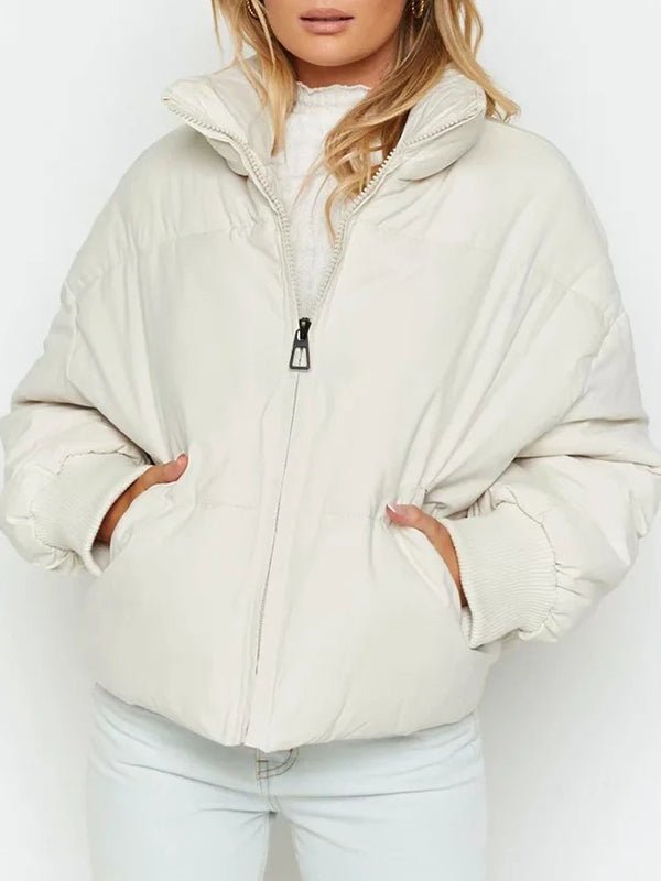 Coats - Solid Loose Short Down Jacket - MsDressly