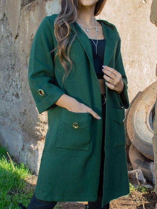 Women's Coats Solid Pocket Hooded Wool Coat - Coats - Instastyled | Online Fashion Free Shipping Clothing, Dresses, Tops, Shoes - 05/09/2022 - 30-40 - COA2209051401
