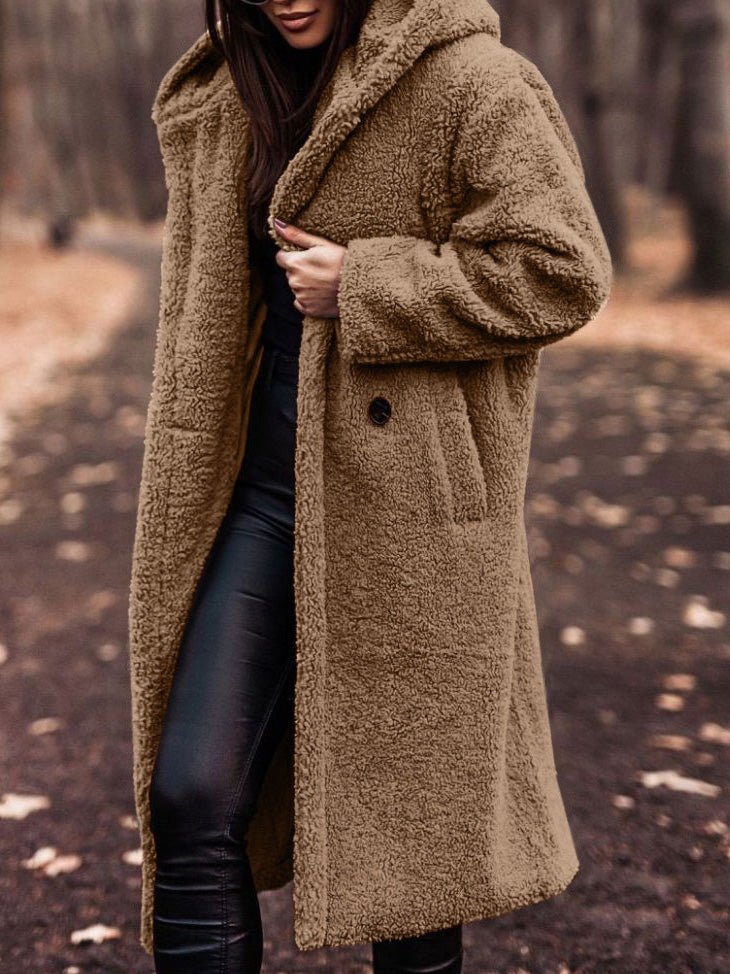 Women's Coats Solid Pocket Long Sleeve Hooded Wool Coat - Coats - Instastyled | Online Fashion Free Shipping Clothing, Dresses, Tops, Shoes - 16/09/2022 - COA2209161420 - Coats
