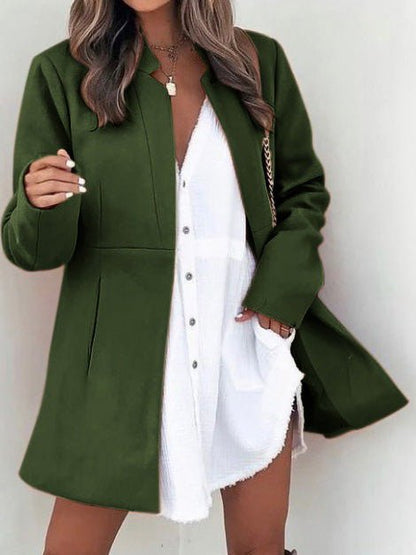 Women's Coats Solid Pocket Slim Fit Wool Coat - Coats - Instastyled | Online Fashion Free Shipping Clothing, Dresses, Tops, Shoes - 22/08/2022 - 40-50 - COA2208221382