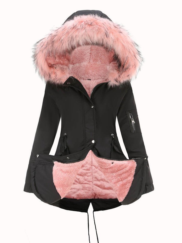 Women's Coats Zip Pockets Fleece Thermal Hooded Coat - Coats - Instastyled | Online Fashion Free Shipping Clothing, Dresses, Tops, Shoes - 16/09/2022 - COA2209161422 - Coats