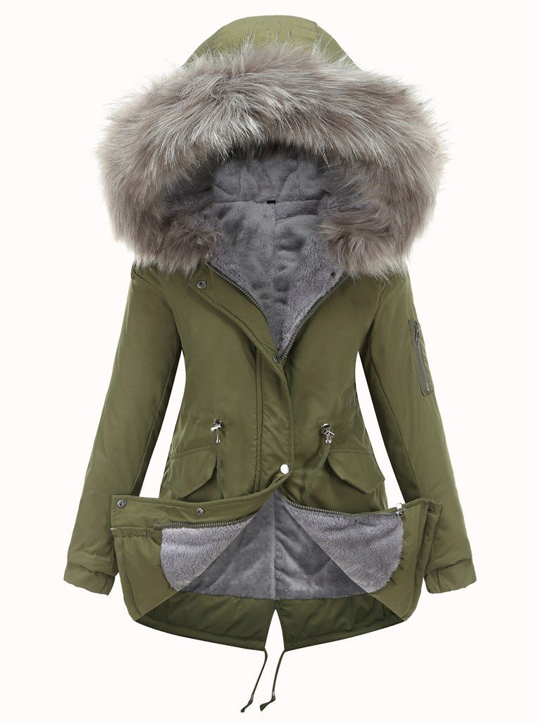 Women's Coats Zip Pockets Fleece Thermal Hooded Coat - Coats - Instastyled | Online Fashion Free Shipping Clothing, Dresses, Tops, Shoes - 16/09/2022 - COA2209161422 - Coats