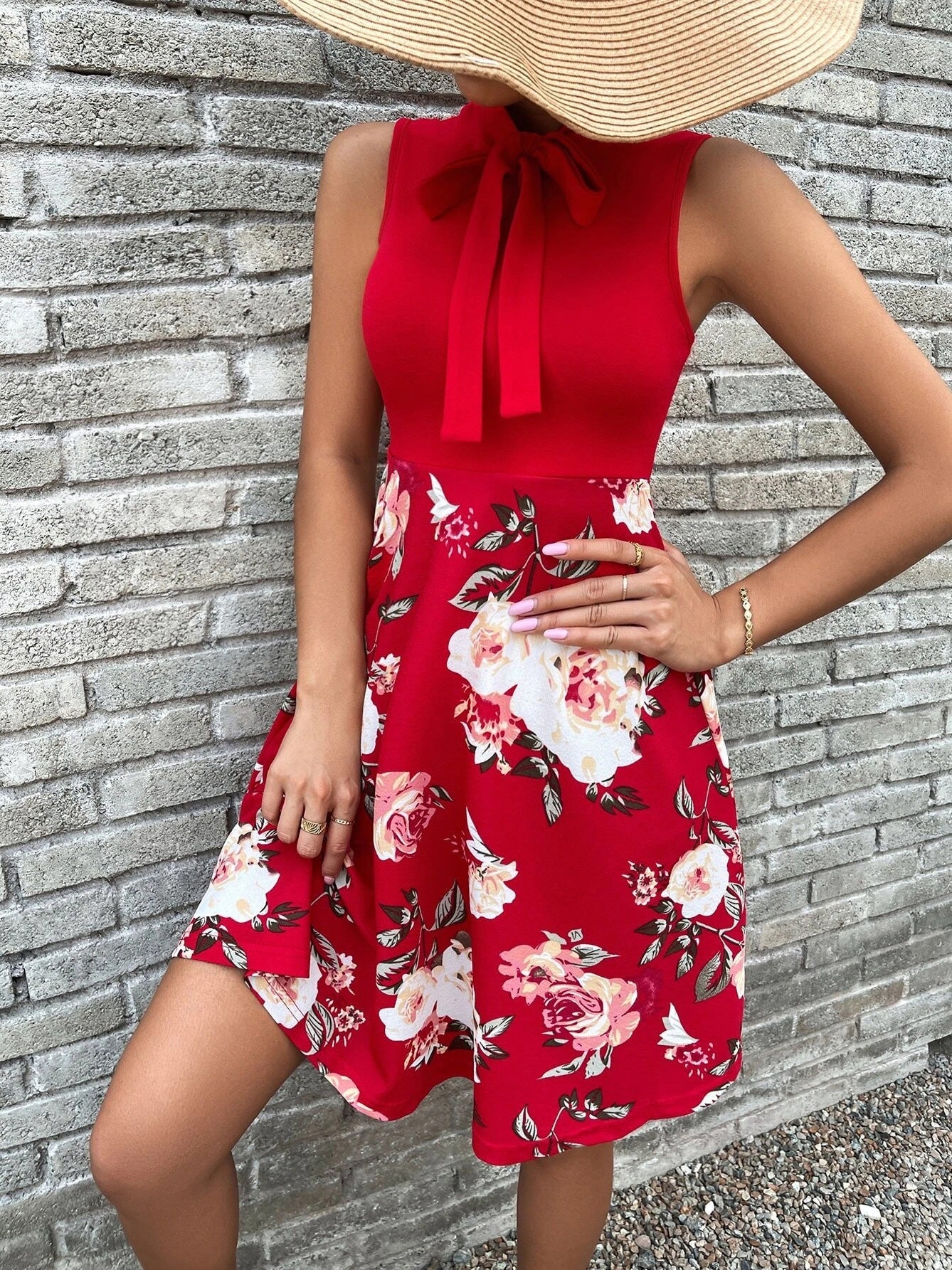 Women's Dresses Bow Tie Print Sleeveless Dress - Mini Dresses - Instastyled | Online Fashion Free Shipping Clothing, Dresses, Tops, Shoes - 09/05/2022 - Color_Black - Color_Blue