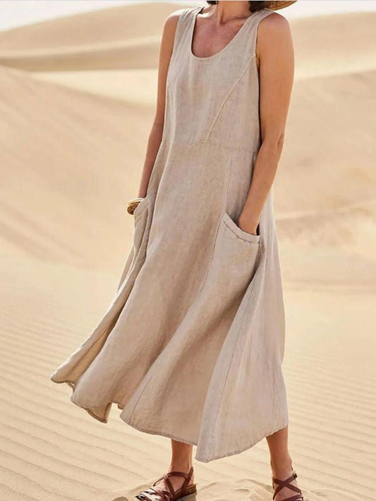 Women's Dresses Casual Solid Pocket Sleeveless Dress - Maxi Dresses - Instastyled | Online Fashion Free Shipping Clothing, Dresses, Tops, Shoes - 19/05/2022 - 30-40 - Casual Dresses