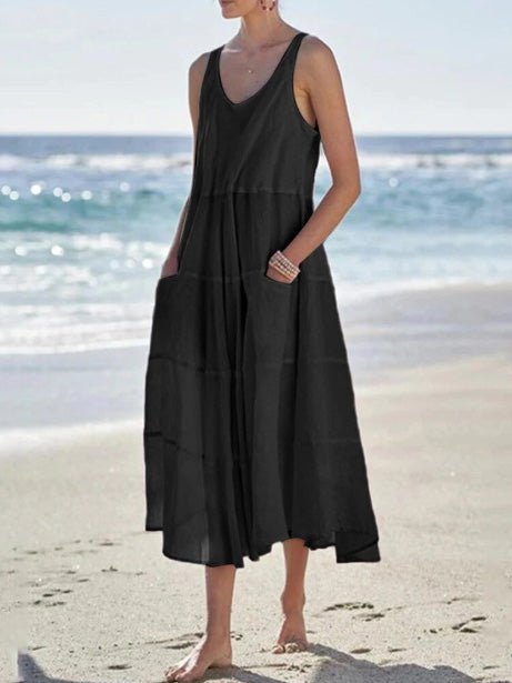 Women's Dresses Casual Solid Pocket Sleeveless Dress - Maxi Dresses - Instastyled | Online Fashion Free Shipping Clothing, Dresses, Tops, Shoes - 29/06/2022 - 30-40 - Casual Dresses