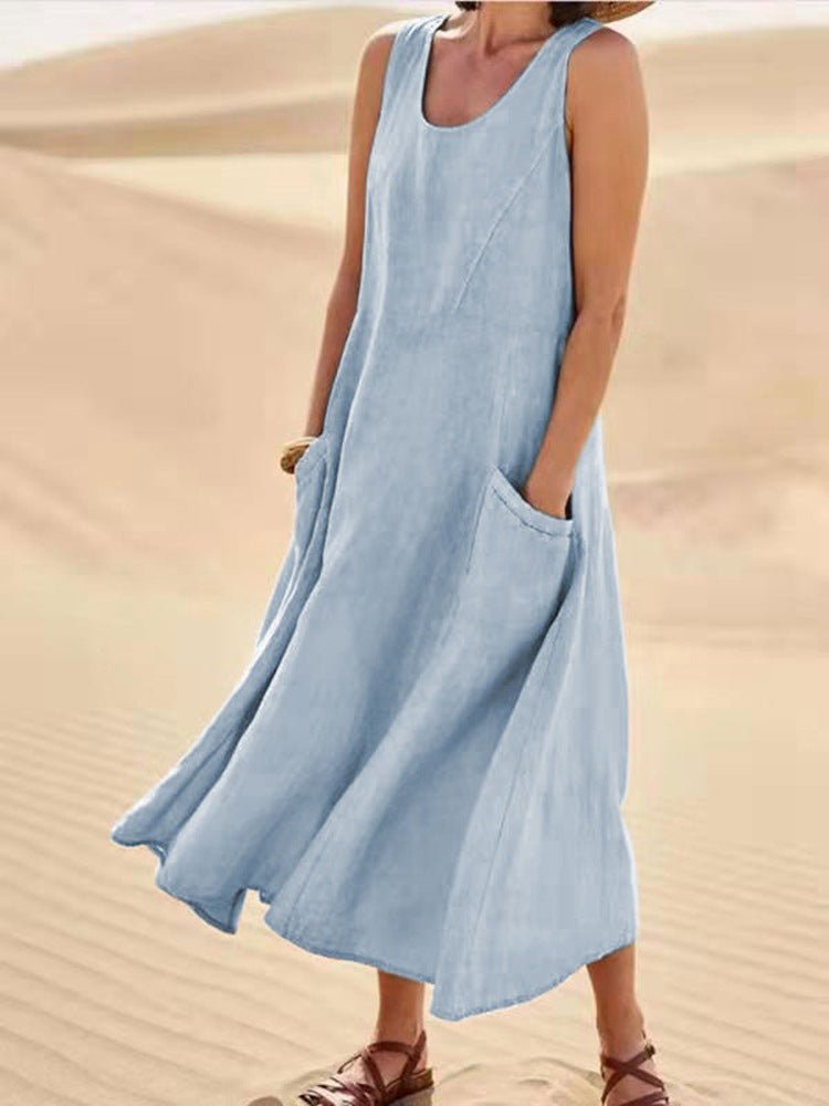 Women's Dresses Casual Solid Pocket Sleeveless Dress - Maxi Dresses - Instastyled | Online Fashion Free Shipping Clothing, Dresses, Tops, Shoes - 19/05/2022 - 30-40 - Casual Dresses