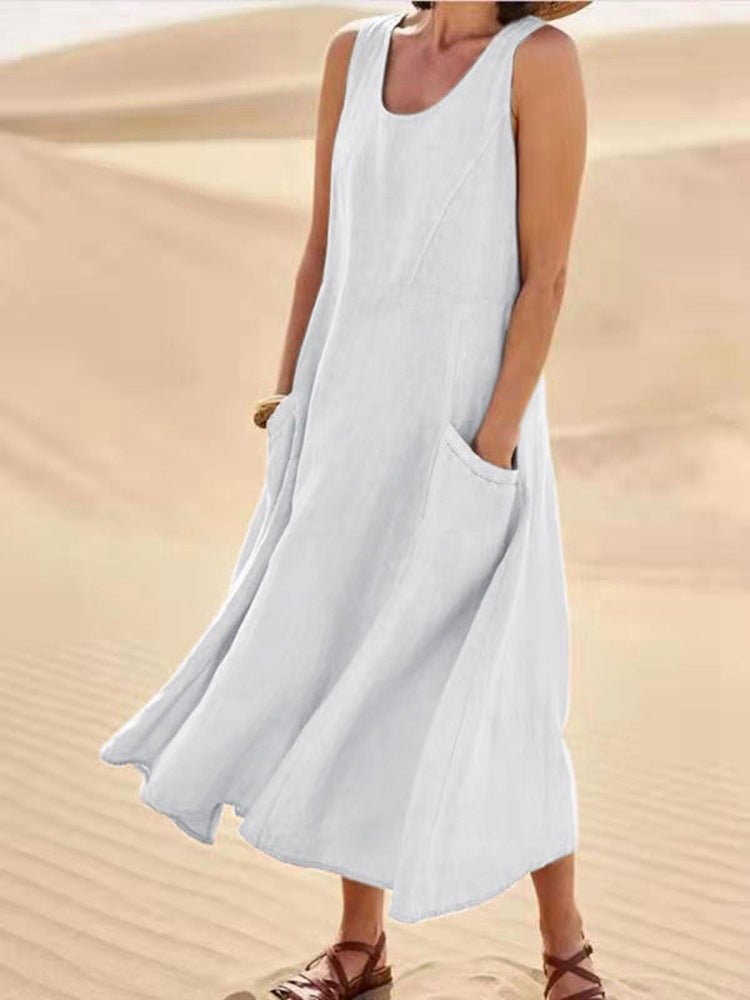 Women's Dresses Casual Solid Pocket Sleeveless Dress - Maxi Dresses - Instastyled | Online Fashion Free Shipping Clothing, Dresses, Tops, Shoes - 19/05/2022 - 30-40 - Casual Dresses