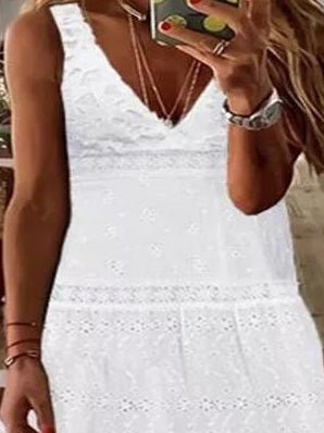 Women's Dresses Casual V-Neck Lace Sleeveless Dress - Maxi Dresses - Instastyled | Online Fashion Free Shipping Clothing, Dresses, Tops, Shoes - 01/03/2022 - 30-40 - Casual Dresses