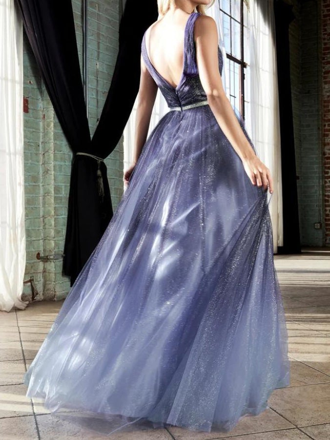 Women's Dresses Deep V Neck Vintage Gradient Evening Dress - Maxi Dresses - Instastyled | Online Fashion Free Shipping Clothing, Dresses, Tops, Shoes - 11/01/2022 - color-blue - color-light-white
