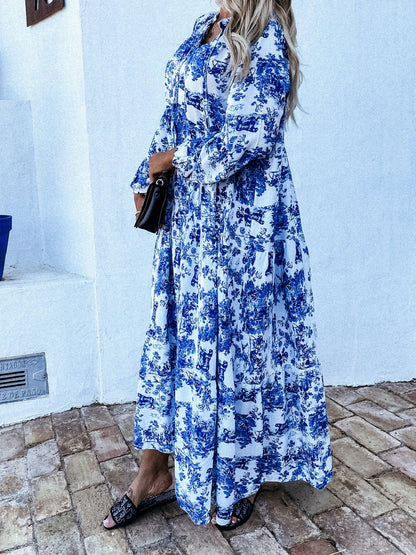 Women's Dresses Fashion Long Sleeve Printed Dress - Maxi Dresses - INS | Online Fashion Free Shipping Clothing, Dresses, Tops, Shoes - 09/08/2021 - 30-40 - Category_Maxi Dresses