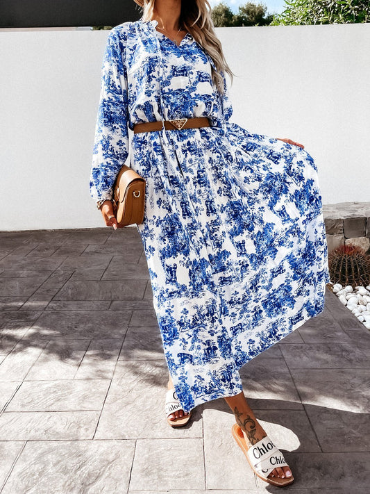 Women's Dresses Fashion Long Sleeve Printed Dress - Maxi Dresses - INS | Online Fashion Free Shipping Clothing, Dresses, Tops, Shoes - 09/08/2021 - 30-40 - Category_Maxi Dresses