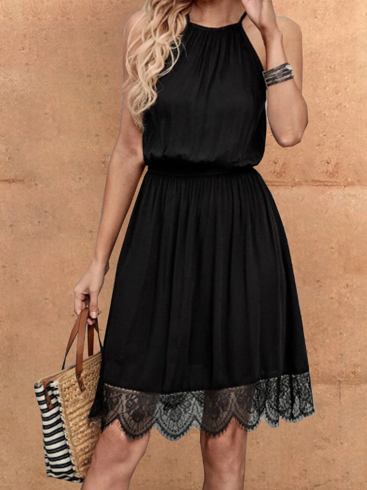 Women's Dresses Fashion Sling Lace Slim Midi Dress - Midi Dresses - Instastyled | Online Fashion Free Shipping Clothing, Dresses, Tops, Shoes - 25/12/2021 - 30-40 - color-black