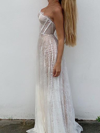 Women's Dresses Fashion Suspender Lace Maxi Dress - Maxi Dresses - Instastyled | Online Fashion Free Shipping Clothing, Dresses, Tops, Shoes - 17/01/2022 - 40-50 - color-apricot