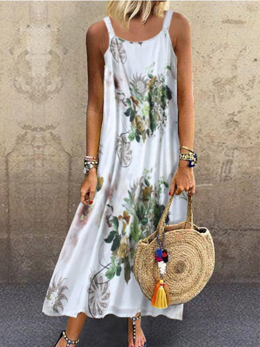 Women's Dresses Floral Print Square Neck Sleeveless Casual Dress - Maxi Dresses - Instastyled | Online Fashion Free Shipping Clothing, Dresses, Tops, Shoes - 30-40 - 30/06/2022 - Casual Dresses