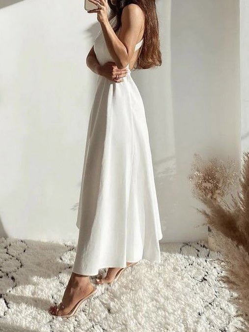 Women's Dresses Halter Bare Back Sleeveless Dress - Maxi Dresses - Instastyled | Online Fashion Free Shipping Clothing, Dresses, Tops, Shoes - 23/05/2022 - 40-50 - Casual Dresses