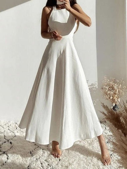 Women's Dresses Halter Bare Back Sleeveless Dress - Maxi Dresses - Instastyled | Online Fashion Free Shipping Clothing, Dresses, Tops, Shoes - 23/05/2022 - 40-50 - Casual Dresses