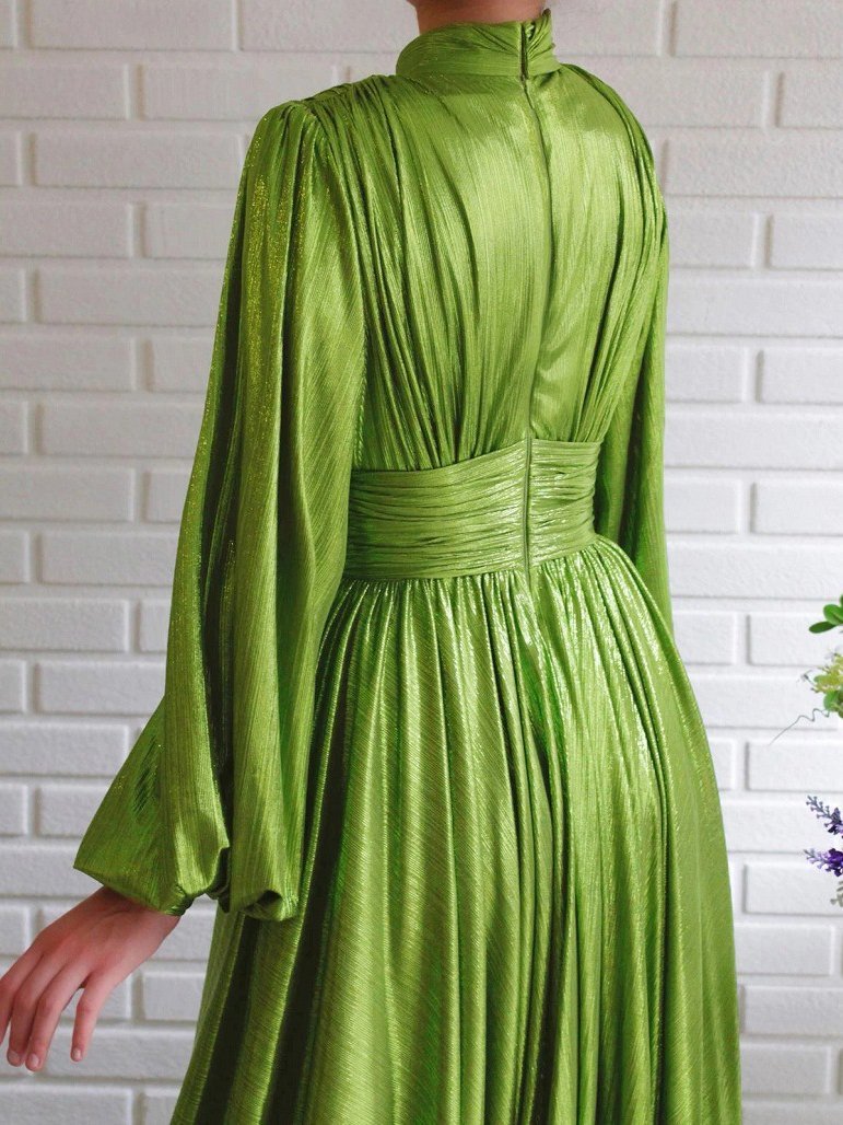 Women's Dresses Halter Hollow Long Sleeve Split Dress - Maxi Dresses - INS | Online Fashion Free Shipping Clothing, Dresses, Tops, Shoes - 08/10/2021 - 40-50 - color-green