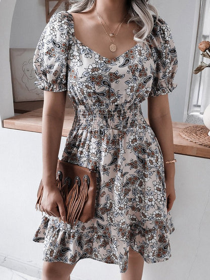 Mini Dresses - New Sweet Casual Ruffle Short-Sleeved Mini Dress - MsDressly