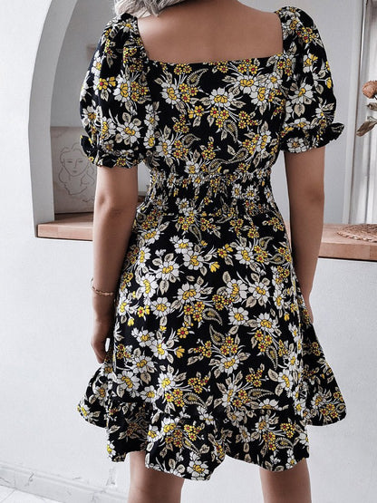 Mini Dresses - New Sweet Casual Ruffle Short-Sleeved Mini Dress - MsDressly
