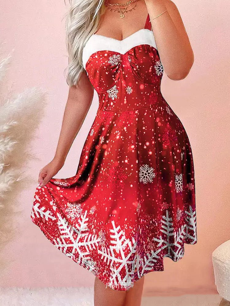 Women's Dresses Ombre Snowflake Print Vintage Dress - Mini Dresses - Instastyled | Online Fashion Free Shipping Clothing, Dresses, Tops, Shoes - 05/11/2022 - 30-40 - color-black