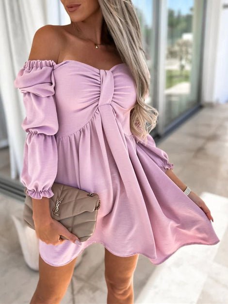 Women's Dresses One-Shoulder Short Sleeve Mini Dress - Mini Dresses - Instastyled | Online Fashion Free Shipping Clothing, Dresses, Tops, Shoes - 11/05/2022 - 30-40 - Casual Dresses