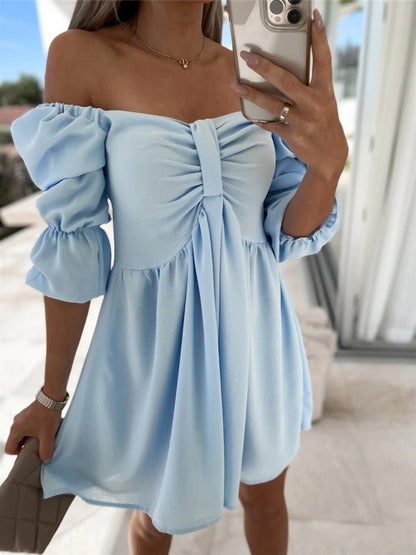 Women's Dresses One-Shoulder Short Sleeve Mini Dress - Mini Dresses - Instastyled | Online Fashion Free Shipping Clothing, Dresses, Tops, Shoes - 11/05/2022 - 30-40 - Casual Dresses