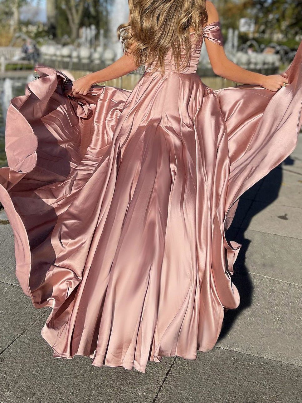 Women's Dresses One-Shoulder Split Swing Dress - Maxi Dresses - Instastyled | Online Fashion Free Shipping Clothing, Dresses, Tops, Shoes - 25/08/2022 - Color_Pink - Color_Red