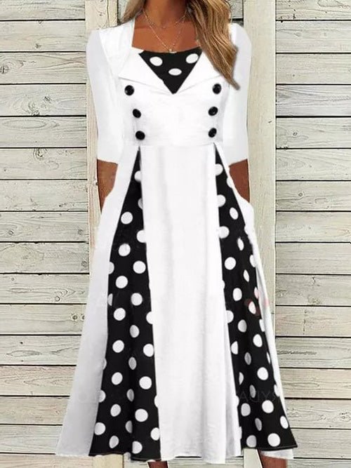 Women's Dresses Polka Dot Pocket Short Sleeve Dress - Maxi Dresses - Instastyled | Online Fashion Free Shipping Clothing, Dresses, Tops, Shoes - 30-40 - 30/04/2022 - color-white