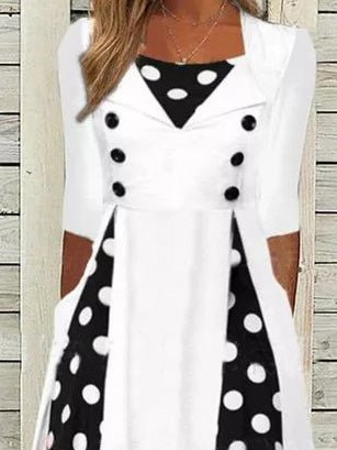 Women's Dresses Polka Dot Pocket Short Sleeve Dress - Maxi Dresses - Instastyled | Online Fashion Free Shipping Clothing, Dresses, Tops, Shoes - 30-40 - 30/04/2022 - color-white