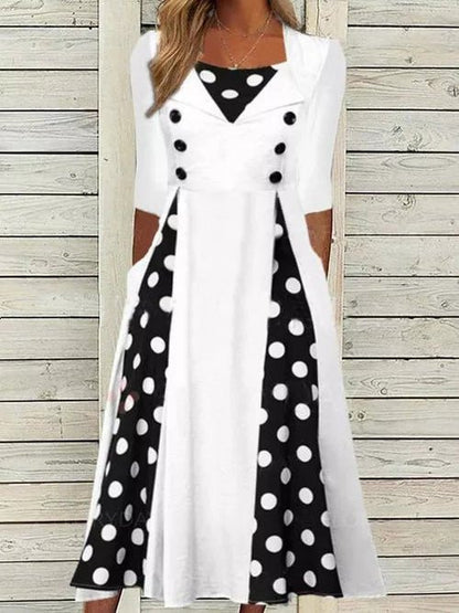 Women's Dresses Polka Dot Pocket Short Sleeve Dress - Maxi Dresses - Instastyled | Online Fashion Free Shipping Clothing, Dresses, Tops, Shoes - 30-40 - 30/04/2022 - color-white