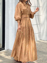 Women's Dresses Polka Dot Print Button Long Sleeve Dress - Maxi Dresses - Instastyled | Online Fashion Free Shipping Clothing, Dresses, Tops, Shoes - 06/01/2022 - 40-50 - color-green
