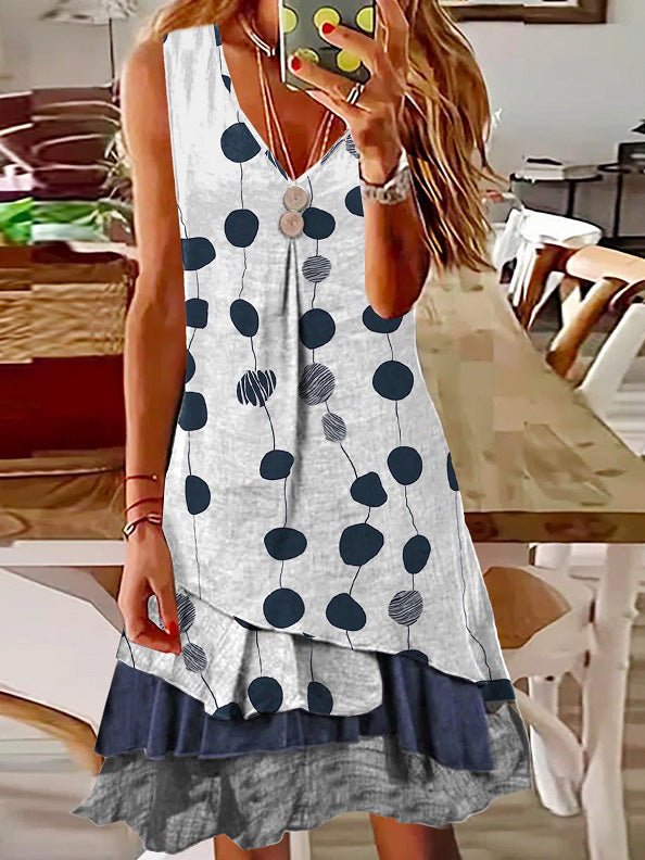 Women's Dresses Polka Dot V-Neck Sleeveless Dress - Mini Dresses - Instastyled | Online Fashion Free Shipping Clothing, Dresses, Tops, Shoes - 17/05/2022 - 30-40 - Casual Dresses