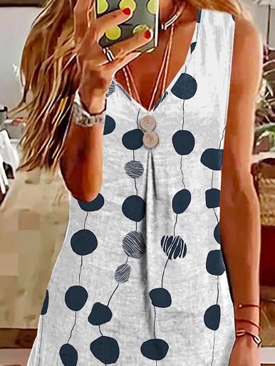 Women's Dresses Polka Dot V-Neck Sleeveless Dress - Mini Dresses - Instastyled | Online Fashion Free Shipping Clothing, Dresses, Tops, Shoes - 17/05/2022 - 30-40 - Casual Dresses