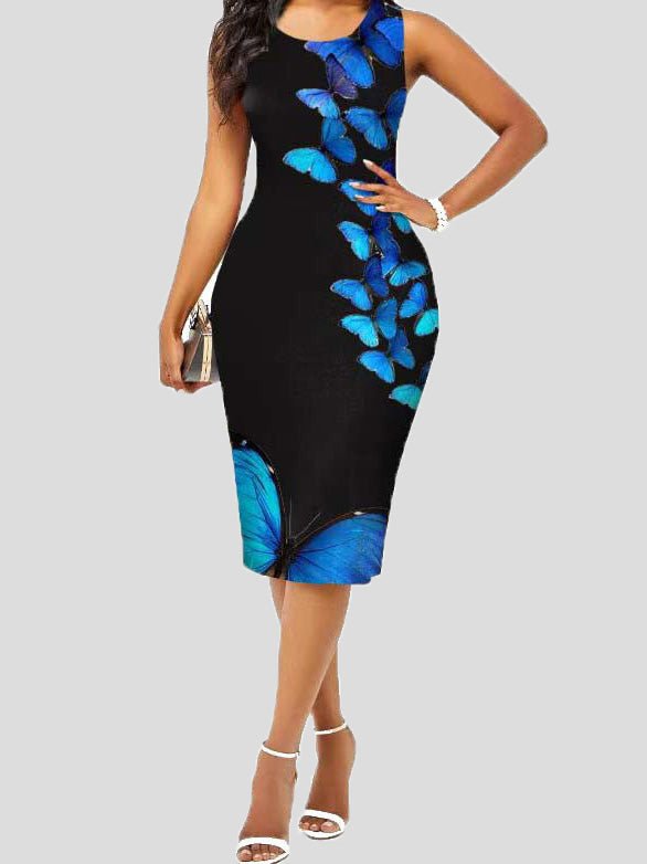 Women's Dresses Printed Sleeveless Slim Fit Dress - Maxi Dresses - Instastyled | Online Fashion Free Shipping Clothing, Dresses, Tops, Shoes - 20-30 - 28/02/2022 - color-black