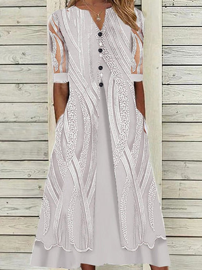 Women's Dresses Printed V-Neck Pocket Maxi Dress - Maxi Dresses - Instastyled | Online Fashion Free Shipping Clothing, Dresses, Tops, Shoes - 02/03/2022 - 30-40 - color-light_purple