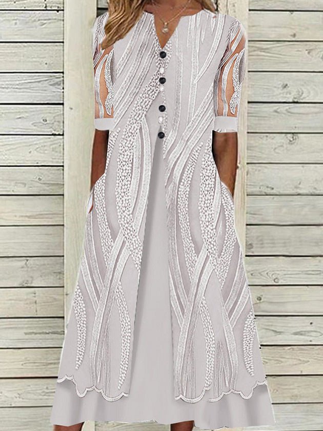 Women's Dresses Printed V-Neck Pocket Maxi Dress - Maxi Dresses - Instastyled | Online Fashion Free Shipping Clothing, Dresses, Tops, Shoes - 02/03/2022 - 30-40 - color-light_purple
