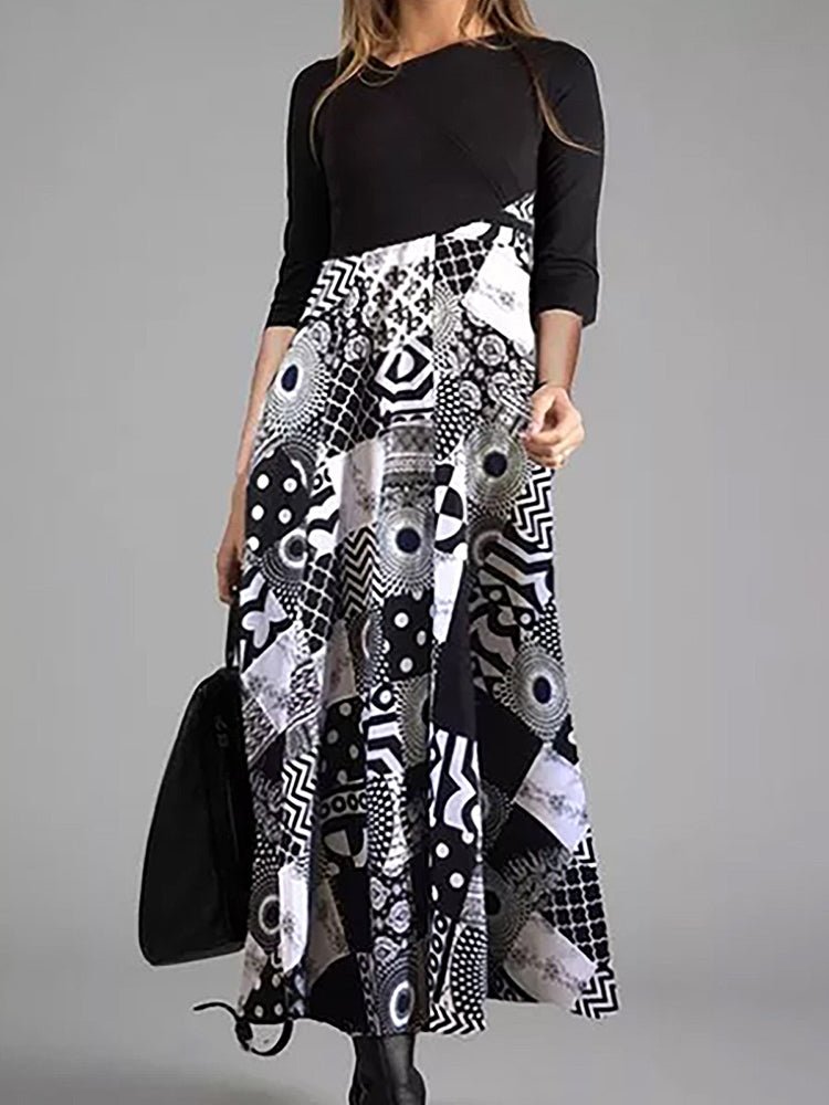 Women's Dresses Printing Temperament Slim Long Sleeve Midi Dress - Midi Dresses - Instastyled | Online Fashion Free Shipping Clothing, Dresses, Tops, Shoes - 14/12/2022 - 30-40 - color-dark_gray