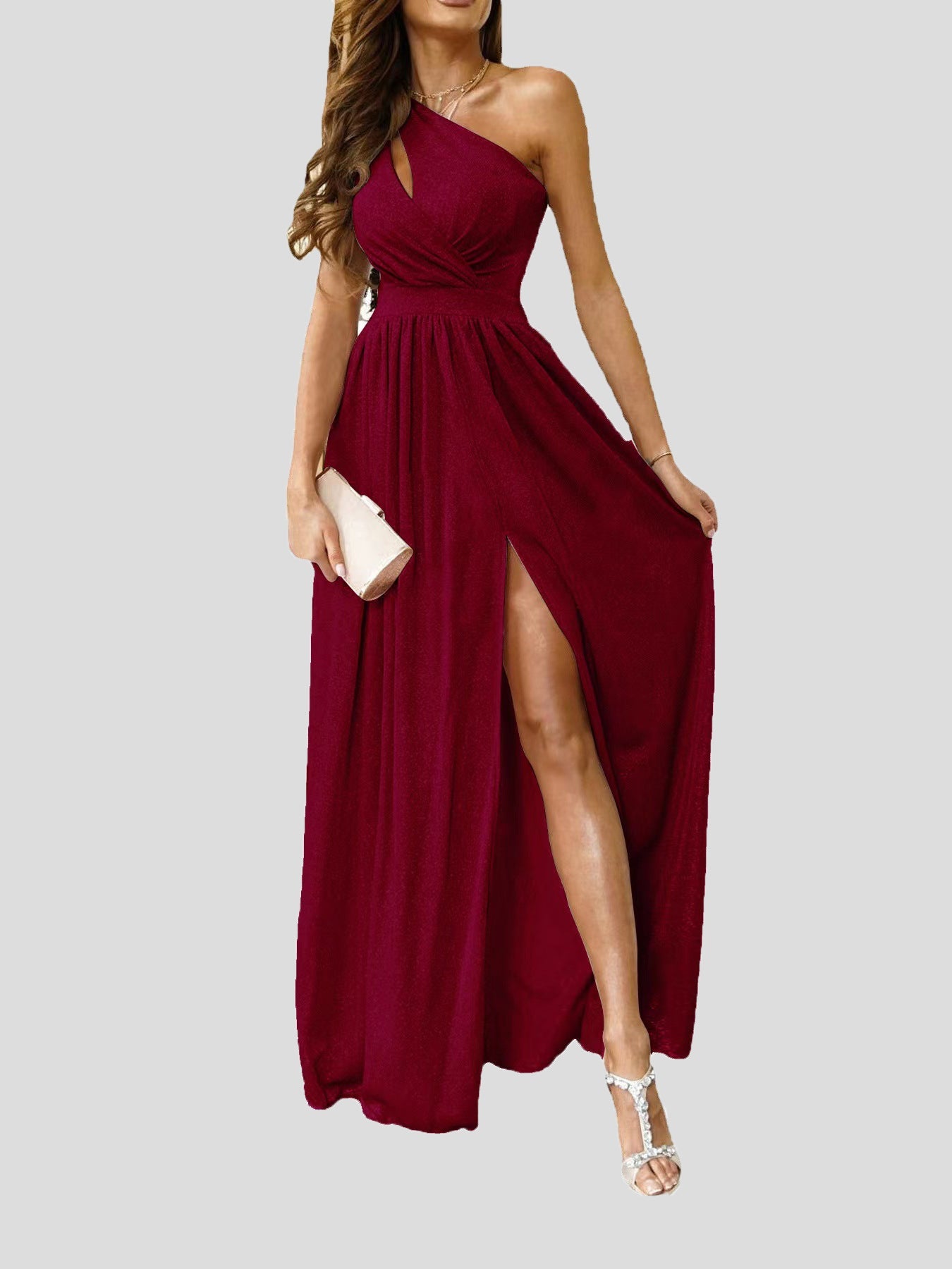 Women's Dresses Shiny Off Shoulder Hollow Slit Dress - Maxi Dresses - Instastyled | Online Fashion Free Shipping Clothing, Dresses, Tops, Shoes - 21/04/2022 - 30-40 - color-black