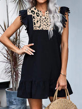 Women's Dresses Sleeveless Leopard Print Paneled Mini Dress - Mini Dresses - Instastyled | Online Fashion Free Shipping Clothing, Dresses, Tops, Shoes - 17/01/2022 - 30-40 - color-black